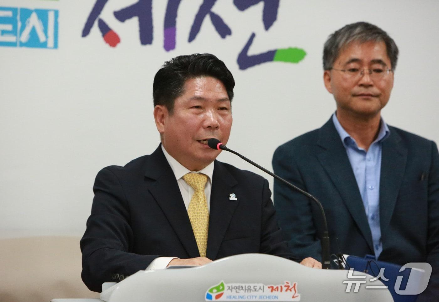 김창규 제천시장의 취임 3주년 기자회견.2025.7.1./뉴스1 ⓒ News1 손도언 기자  