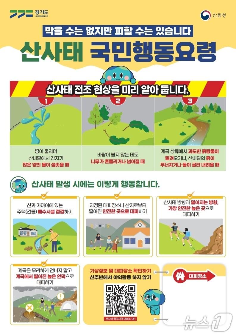 본문 이미지 - 산사태 행동요령 안내 포스터.(광주시 제공)