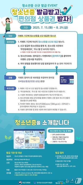 본문 이미지 - 청소년증 발급 홍보 포스터. 