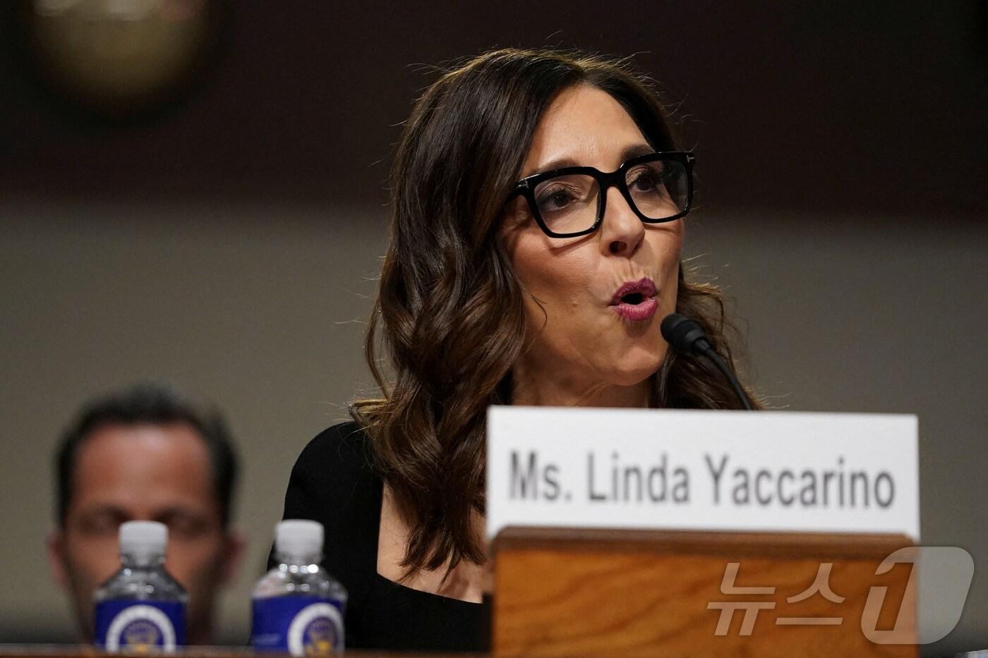 소셜미디어 플랫폼 기업 엑스(X·옛 트위터)의 최고경영자(CEO)에서 사임한 린다 야카리노. 2025.07.10. ⓒ 로이터=뉴스1 ⓒ News1 양은하 기자