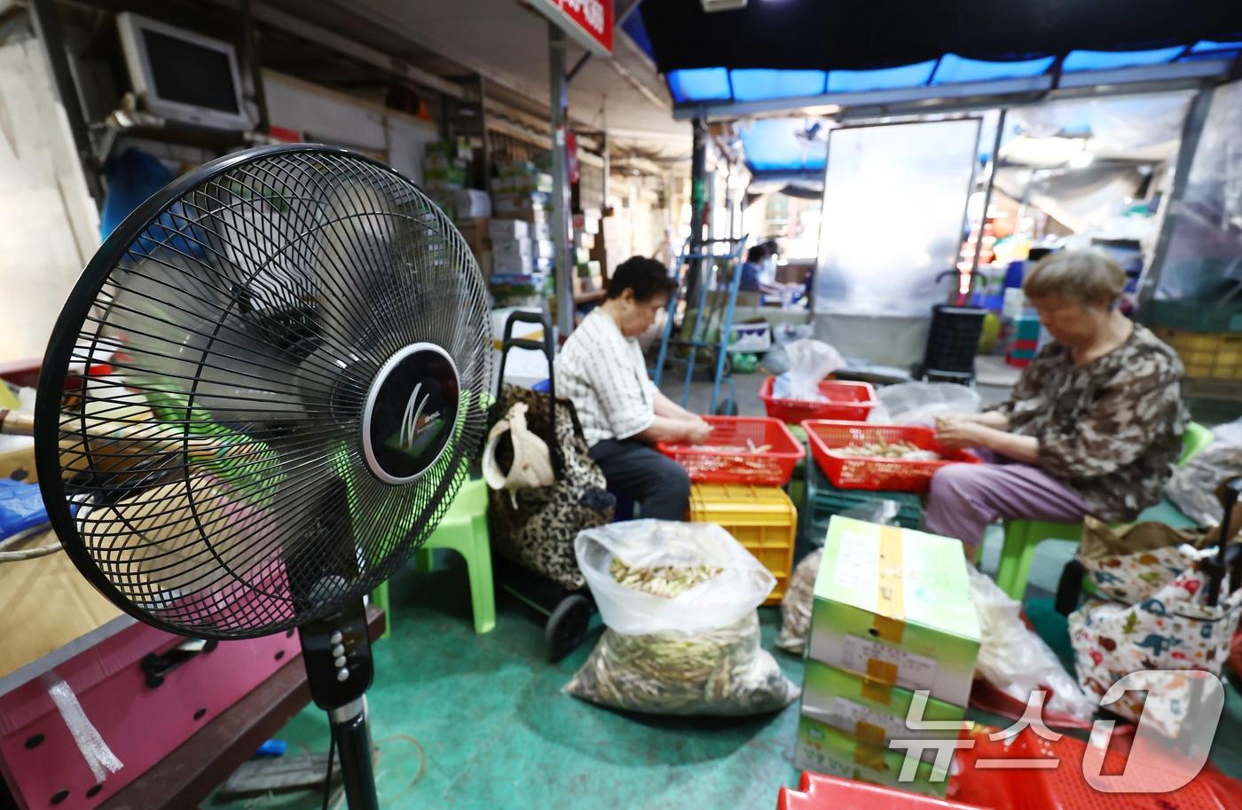 전국적으로 폭염이 기승을 부리는 10일 서울 시내의 전통시장이 한산한 모습을 보이고 있다. 2025.7.10/뉴스1 ⓒ News1 김민지 기자