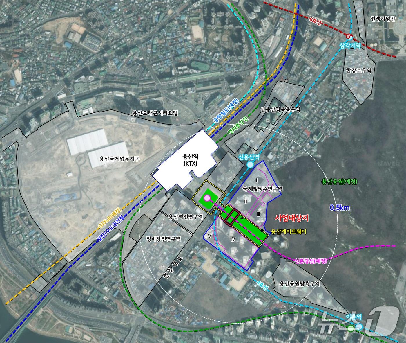 본문 이미지 - 버들개 문화공원 위치도.(용산구 제공)