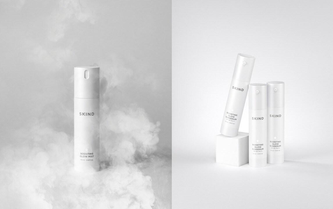 본문 이미지 - 부스팅 글로우 미스트(왼쪽)와 부스팅 글로우 선세럼 제품군.(국제약품 제공)/뉴스1