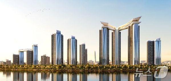 본문 이미지 -  서울 송파구 잠실우성1,2,3차 재건축 정비사업 &#39;잠실 자이 리비에르&#39; 투시도 &#40;GS건설 제공&#41;