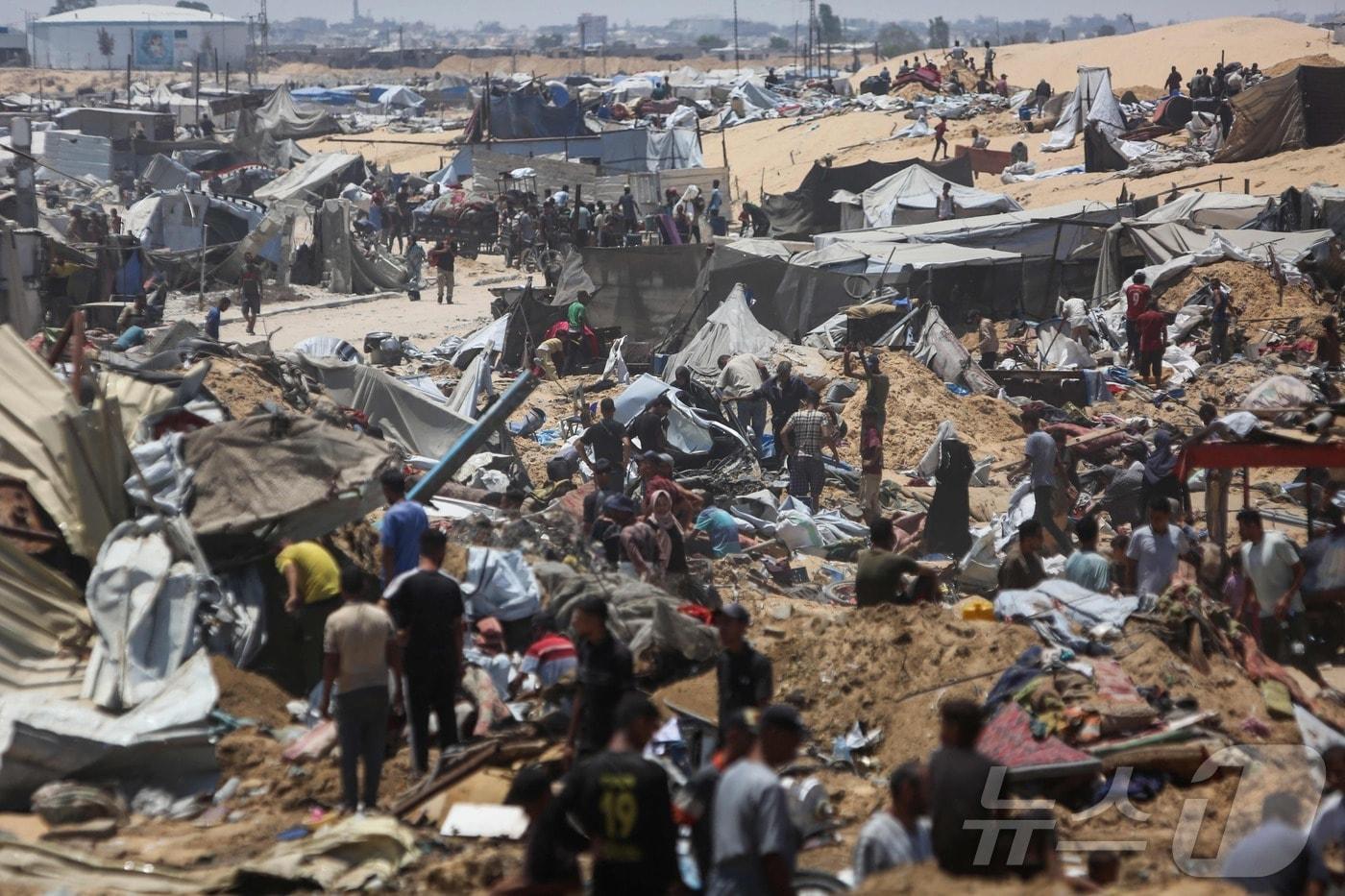가자지구 난민 캠프. 2025.07.11 ⓒ AFP=뉴스1 ⓒ News1 김지완 기자