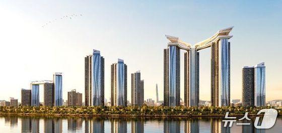 본문 이미지 -  서울 송파구 잠실우성1,2,3차 재건축 정비사업 '잠실 자이 리비에르' 투시도 (GS건설 제공)