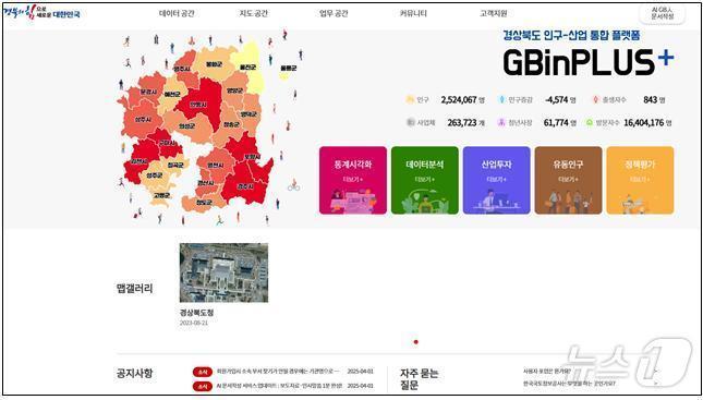 본문 이미지 - GBinPLUS+ 경북 접속 현황표 ⓒ News1 김대벽기자