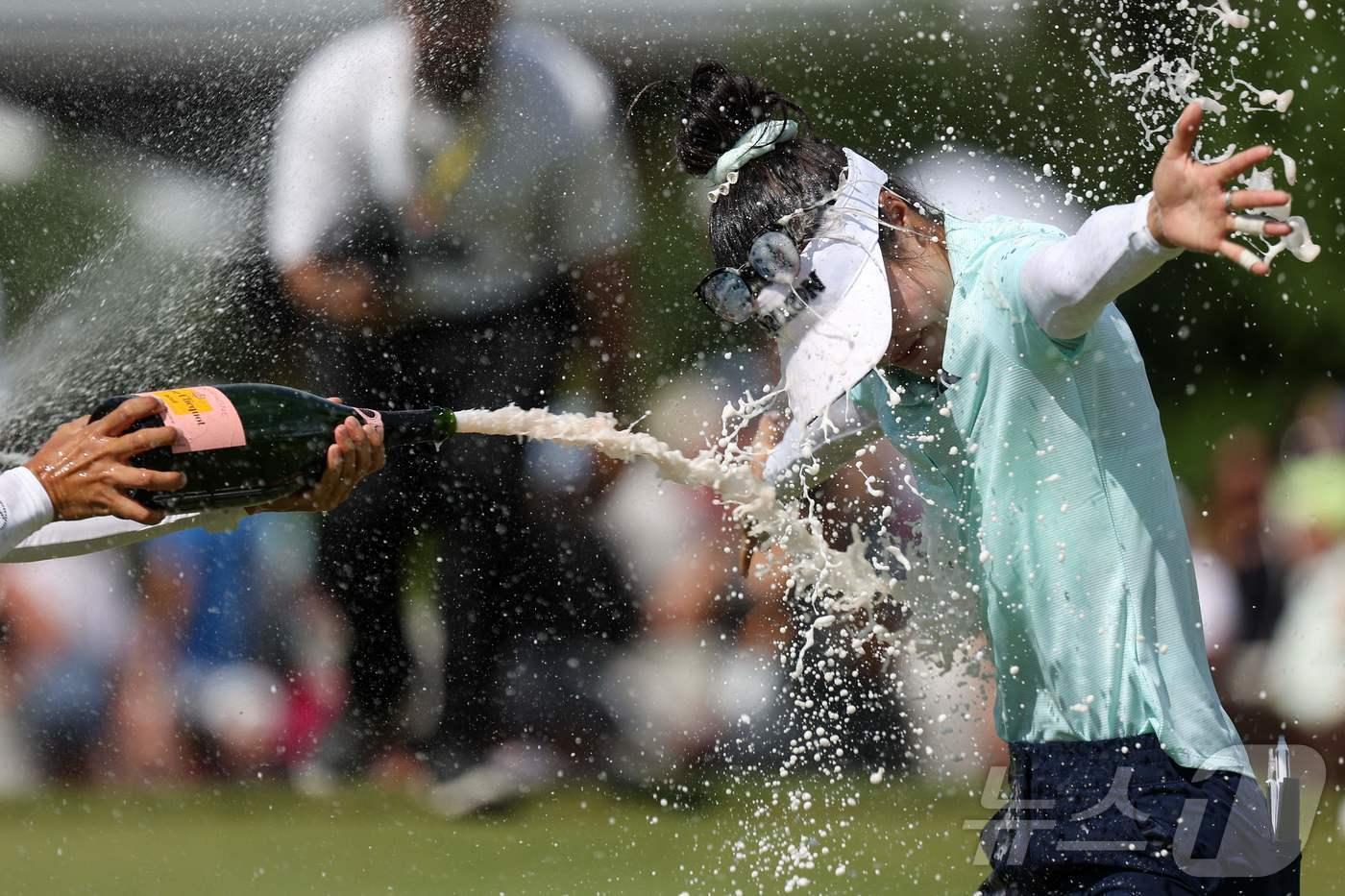 메이저 대회 아문디 에비앙 챔피언십 정상에 오른 그레이스 김. ⓒ AFP=뉴스1
