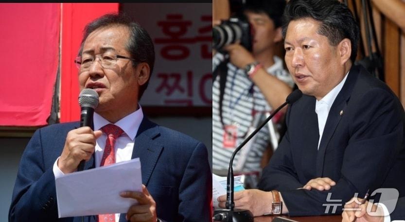 본문 이미지 -  홍준표 전 대구시장과 정청래 더불어민주당 의원. ⓒ 뉴스1 DB