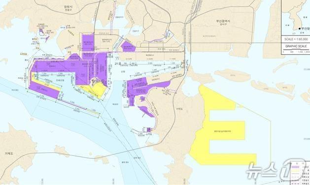 본문 이미지 - 부산항 신항 및 진해신항 계획평면도(해양수산부 제공)