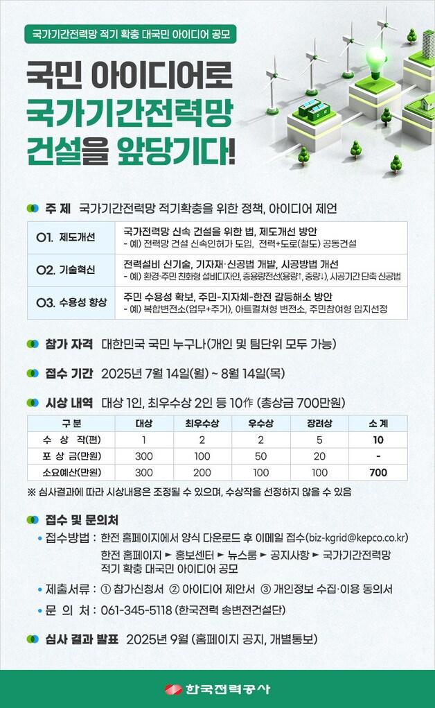 본문 이미지 - 국가기간 전력망 적기 확충 방안 국민 아이디어 공모. /뉴스1