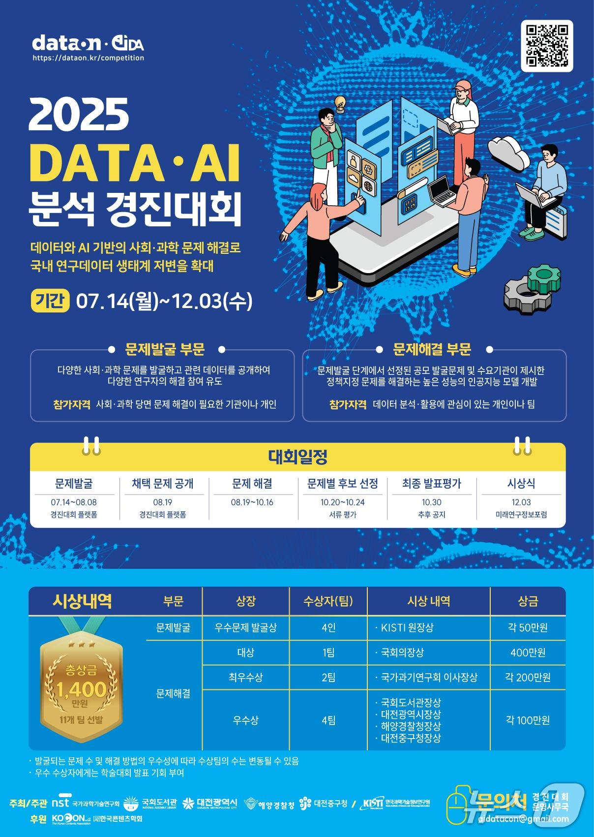 본문 이미지 - '2025 데이터·AI 분석 경진대회' 포스터(KISTI 제공) /뉴스1