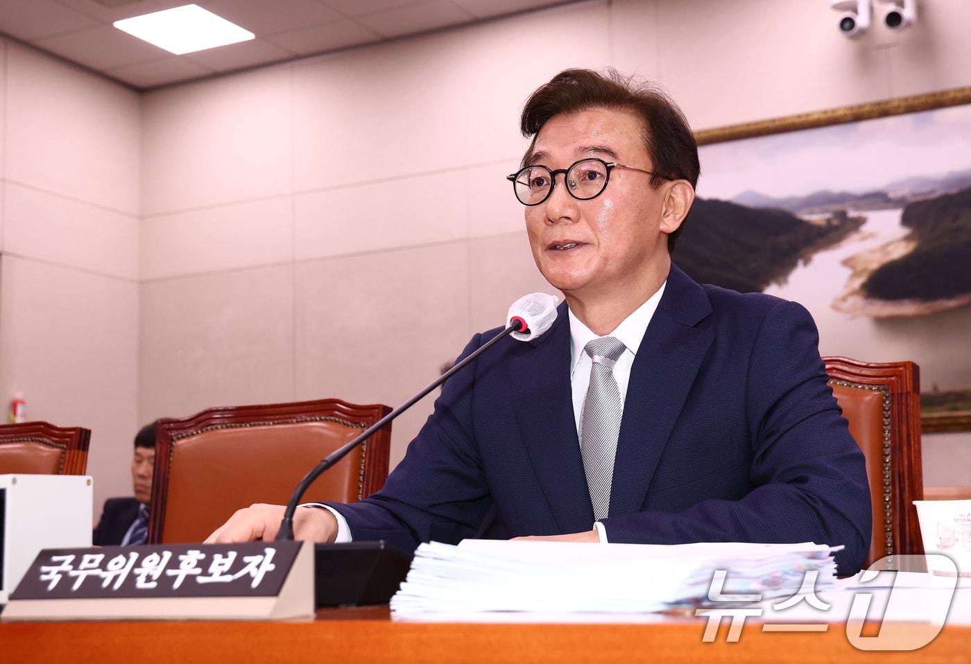 전재수 해양수산부 장관 후보자가 14일 오전 서울 여의도 국회 농림축산식품해양수산위원회에서 열린 해양수산부 장관 후보자 인사청문회에서 의원 질의에 답변하고 있다. 2025.7.14/뉴스1 ⓒ News1 김민지 기자