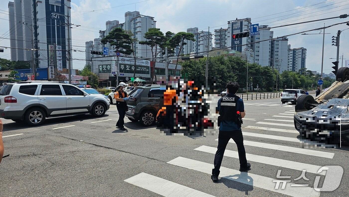  서산 동문동 교통사고 현장. (독자제공, 재판매 및 DB금지) / 뉴스1