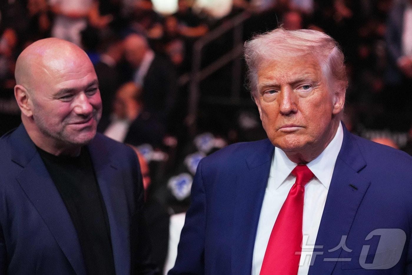 도널드 트럼프&#40;오른쪽&#41; 미국 대통령과 데이나 화이트 UFC 회장. ⓒ AFP=뉴스1