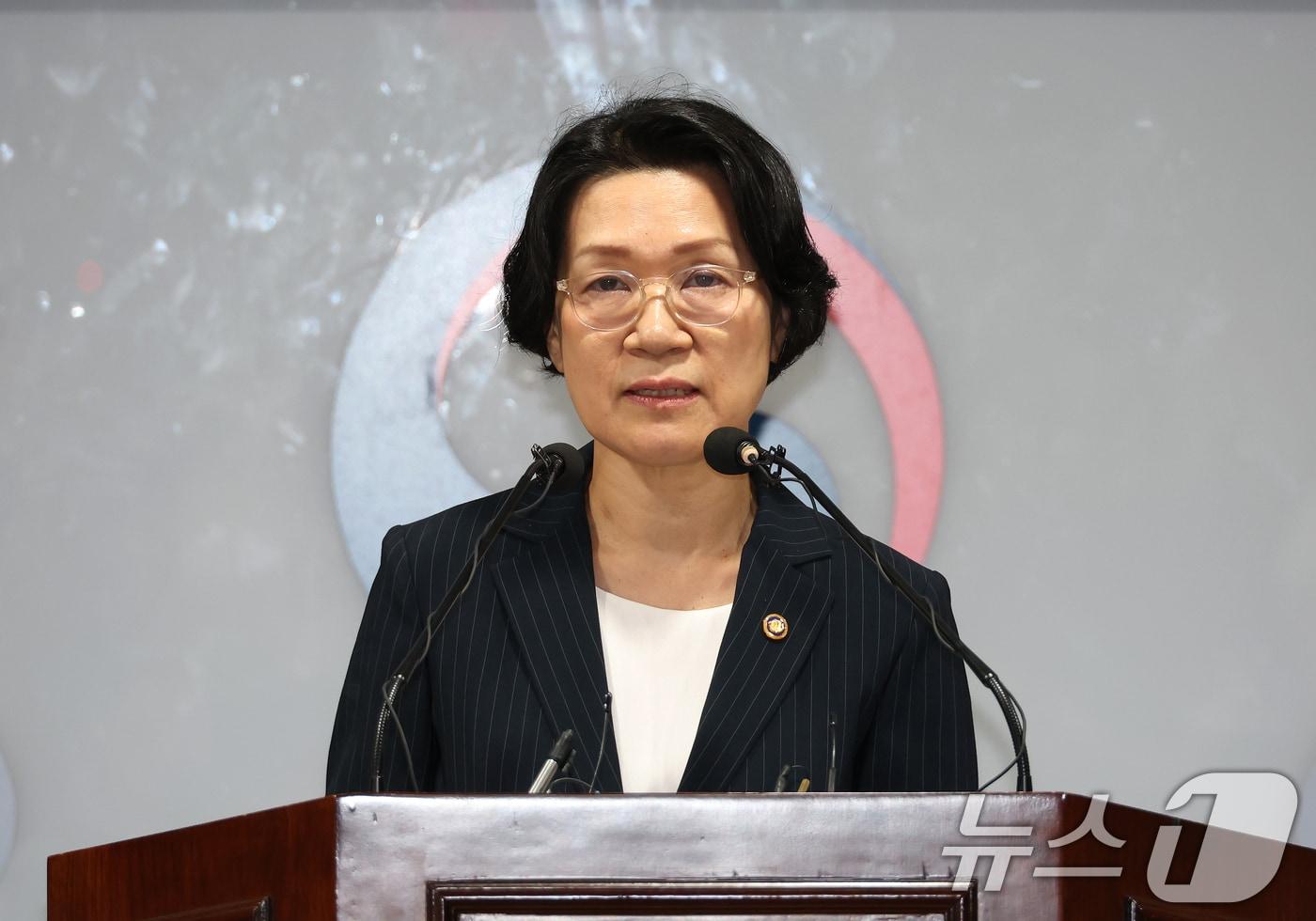 최은옥 신임 교육부 차관이 14일 세종시 정부세종청사에서 열린 취임식에서 취임사를 하고 있다. (교육부 제공. 재판매 및 DB금지) 2025.7.14/뉴스1