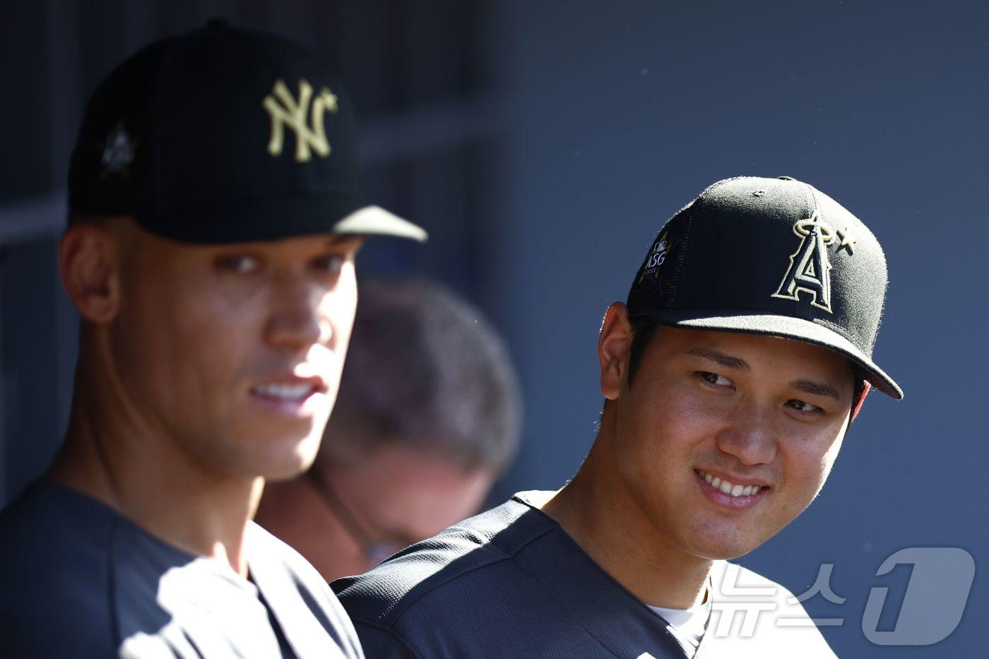 2022년 MLB 올스타전 당시 오타니&#40;오른쪽&#41;와 저지. ⓒ AFP=뉴스1