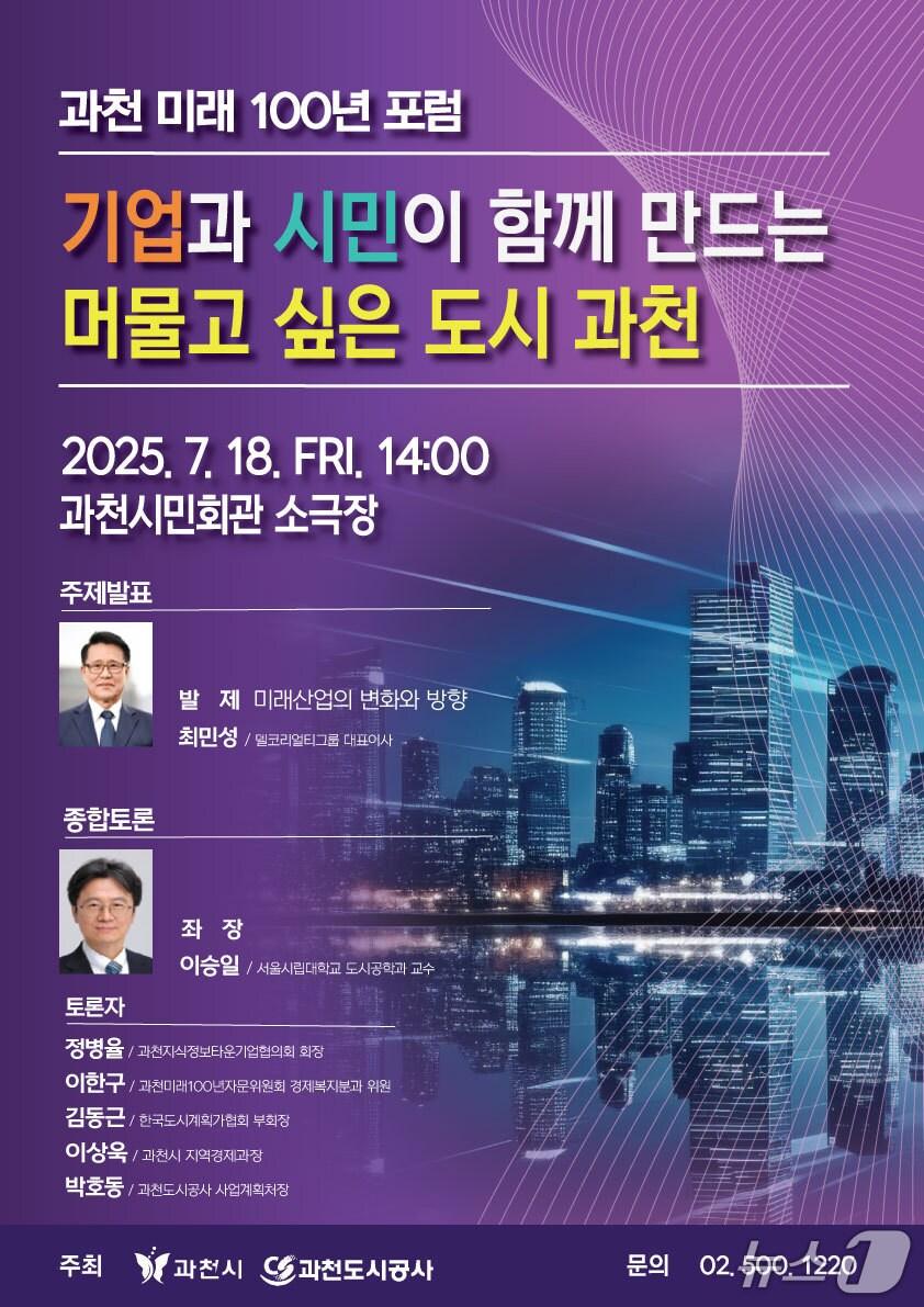 본문 이미지 - '과천 미래 100년 포럼' 홍보 포스터.(과천시 제공)