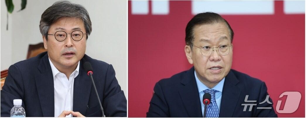 본문 이미지 - 권영세 전 국민의힘 비대위원장(오른쪽)과 김종혁 전 최고위원. ⓒ 뉴스1 DB