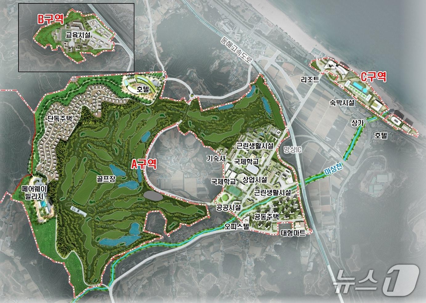 본문 이미지 - 강원경제자유구역청 망상1지구 개발사업 조감도.&#40;강원경자청 제공, 재판매 및 DB 금지&#41; 2025.7.15/뉴스1