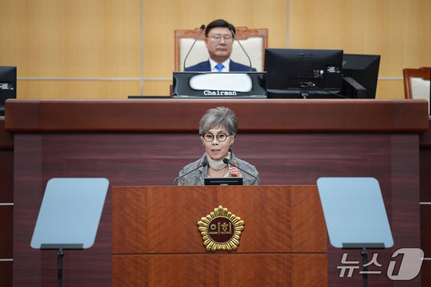 15일 김이재 전북도의원이 임시회에서 5분 발언을 하고 있다.(의회제공. 재판매 및DB금지)2025.7.15/뉴스1