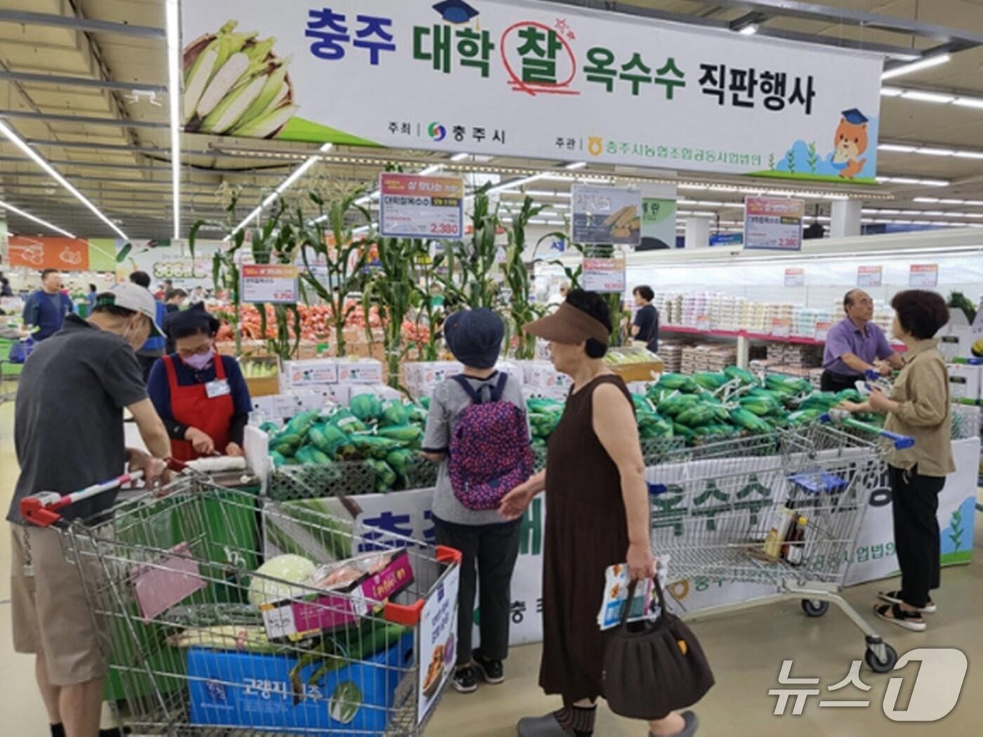본문 이미지 -  충주 대학찰옥수수 판촉 행사.&#40;충주시 제공. 재판매 및 DB금지&#41;/뉴스1