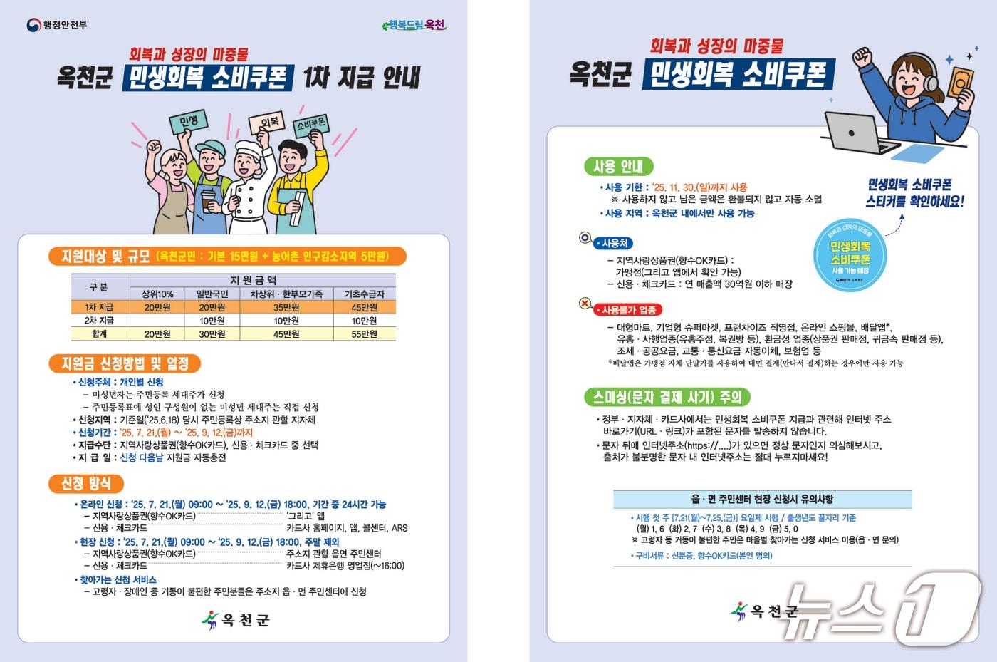 옥천군  &#39;민생회복 소비쿠폰&#39;  지급 홍보물/뉴스1