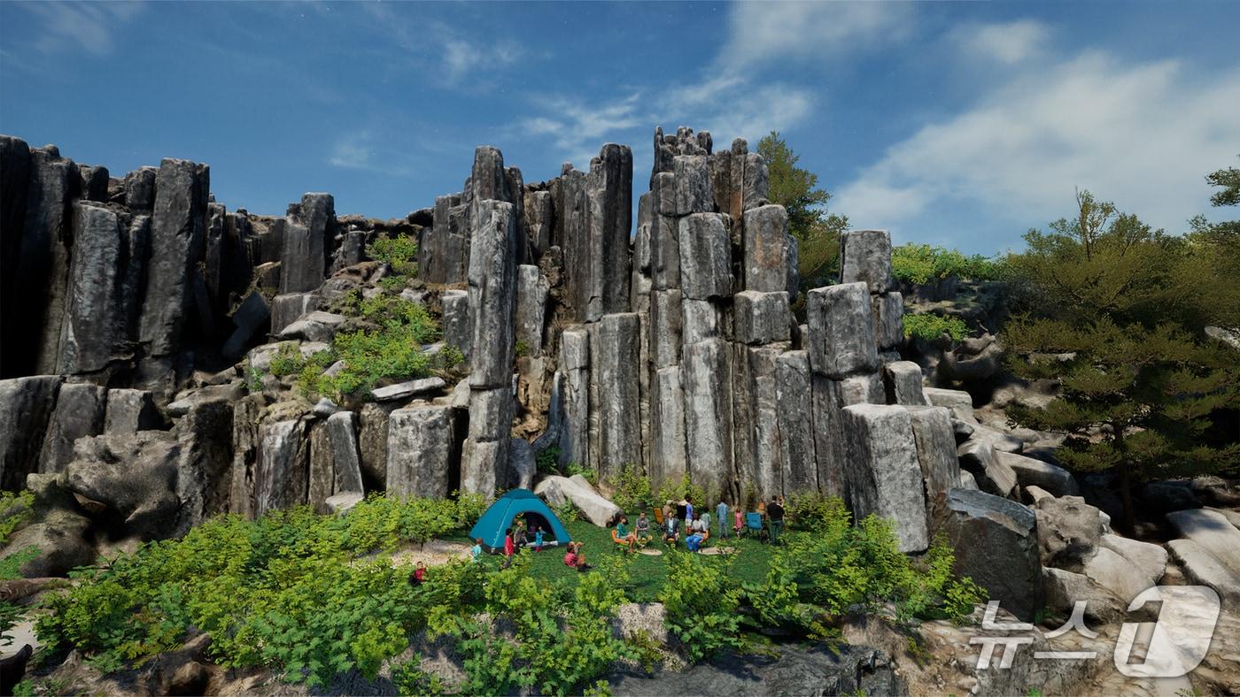 무등산 입석대를 3D로 모델링해 만든 가상 이미지(리얼플텍 제공, 재판매 및 DB 금지)/뉴스1 