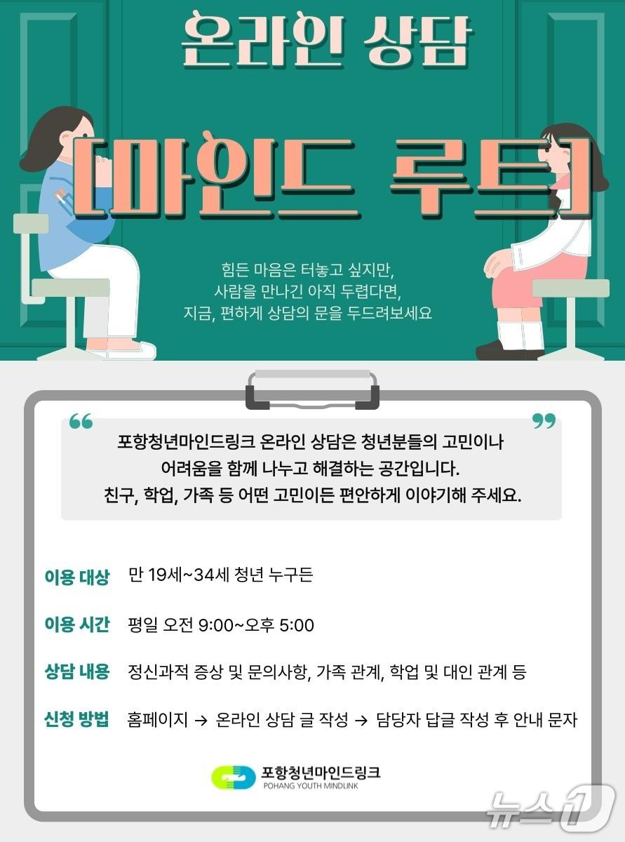 본문 이미지 - 포항북구보건소가 정신건강 고위험군인 조기 정신증 위험 청년을 대상으로 온라인 상담 서비스를 시행한다. (포항북구보건소 제공, 재판매 및 DB금지) 2025.7.16/뉴스1