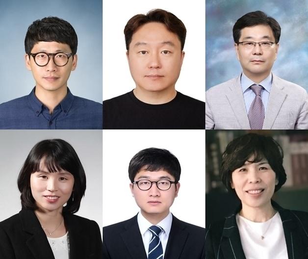 본문 이미지 - 위 왼쪽부터 시계 방향으로 35회 과학기술우수논문상 수상한 충북대학교 박문재·김곤우·이종대·김은영·민경덕·박진희 교수.&#40;충북대학교 제공. 재판매 및 DB금지&#41;/뉴스1