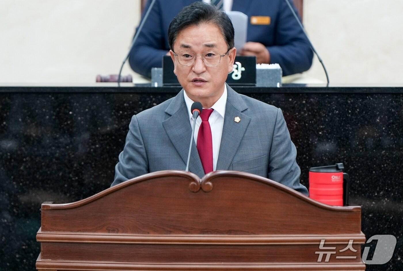 충북 괴산군의회 김영희 의원이 기후위기 시대, 괴산군의 선제 대응을 촉구했다.(괴산군의회 제공)/뉴스1