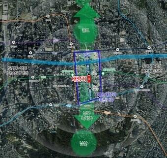 본문 이미지 - 세운지구 도심공원(1단계) 조성 사업 위치도(서울시 제공) 