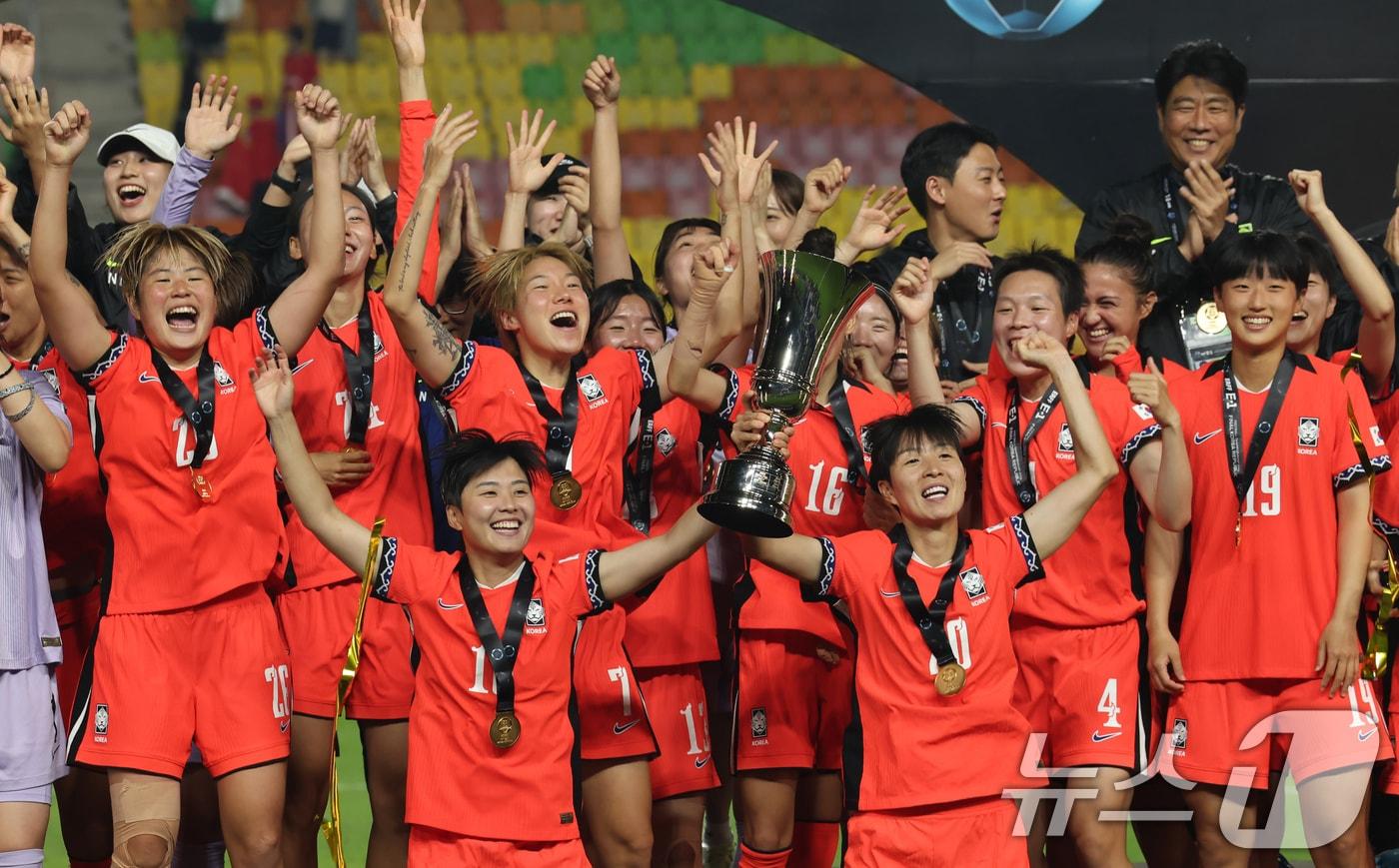 본문 이미지 - 한국 여자축구대표팀2025.7.16 ⓒ 뉴스1 장수영 기자