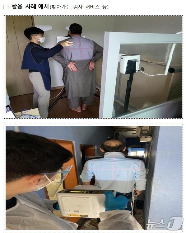 본문 이미지 - 휴대용 엑스레이 촬영장치 활용 사례(보건복지부 제공)