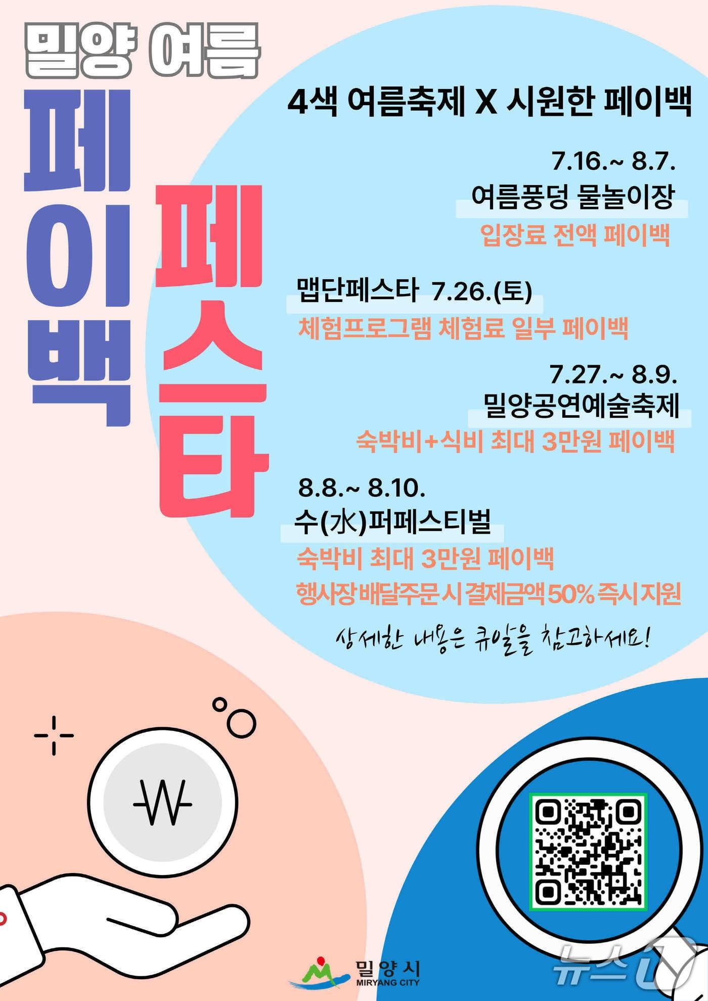 본문 이미지 - 밀양시 '2025 밀양 여름 페이백 페스타' 홍보물.(밀양시 제공. 재판매 및 DB금지)