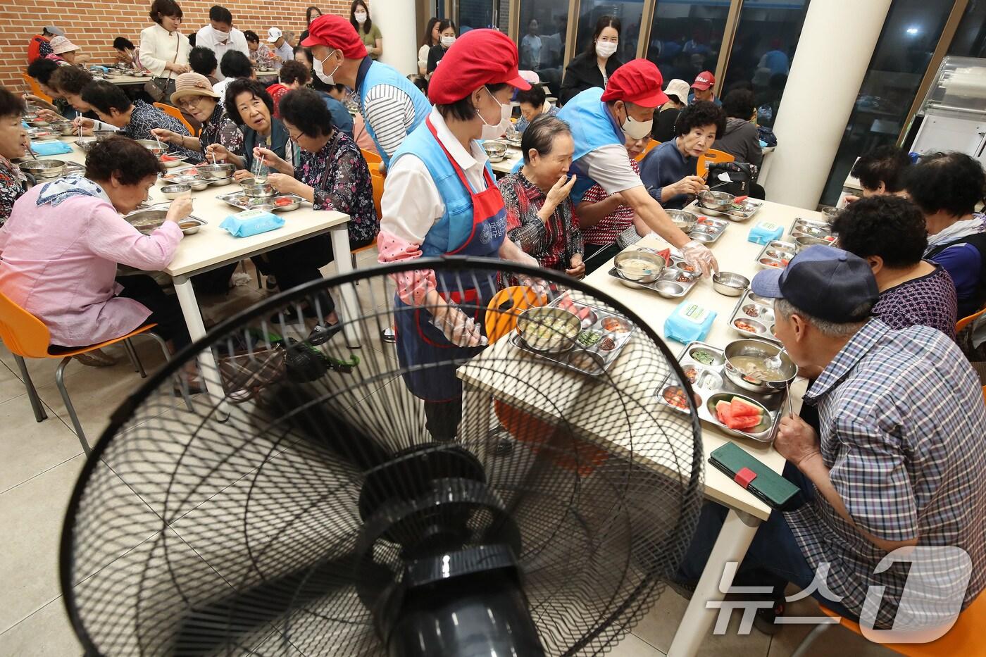 삼계탕 먹는 어르신들. /뉴스1 ⓒ News1 공정식 기자