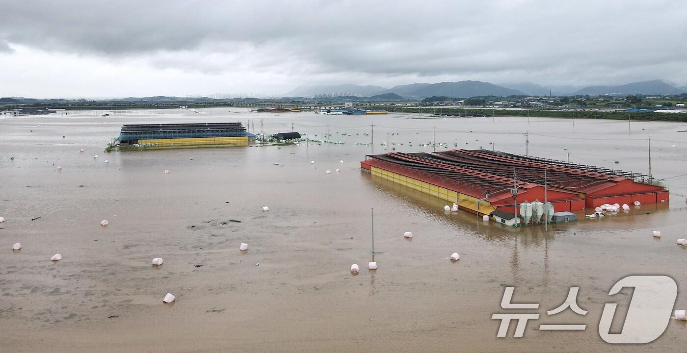 17일 충남 예산군 고덕면 일대가 집중호우에 침수돼 있다. 2025.7.17/뉴스1 ⓒ News1 김기태 기자