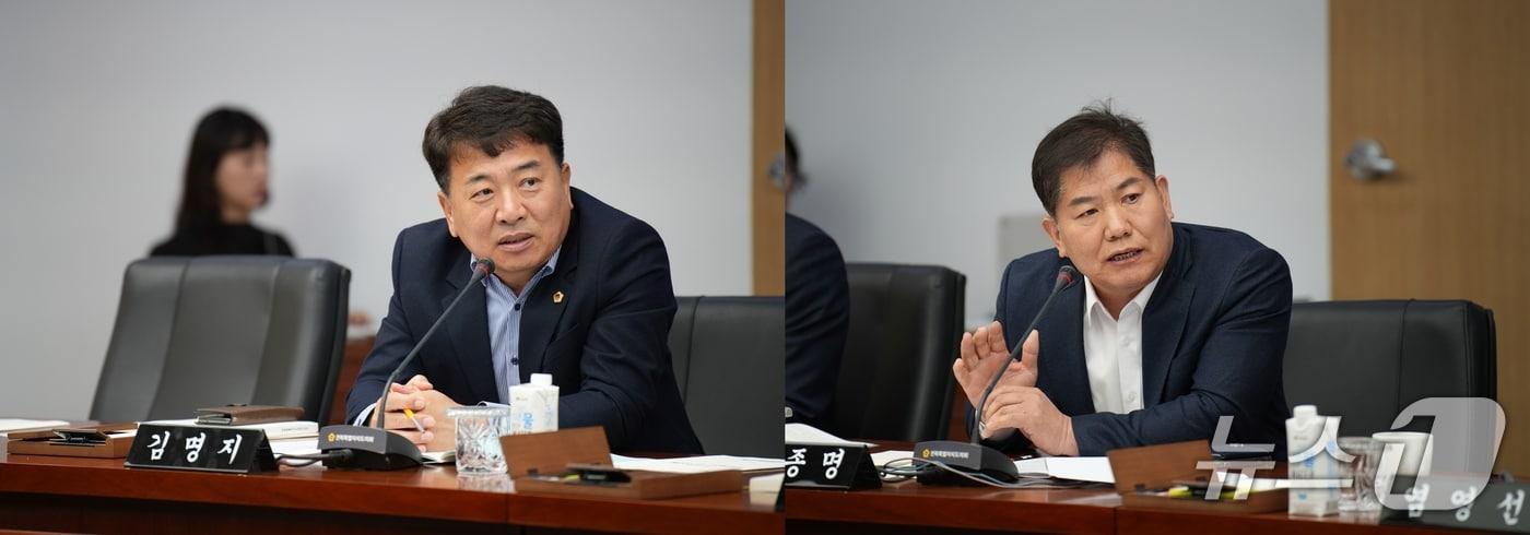 18일 전북도의회가 제4기 예산결산특별위원회를 구성했다. 김명지 위원장, 임종명 부위원장.(사진 왼쪽부터)2025.7.18/뉴스1