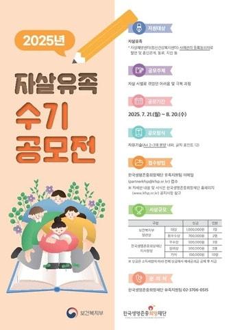 본문 이미지 - 보건복지부 &#39;2025년 자살유족 수기 공모전&#39; 포스터.&#40;보건복지부 제공&#41;