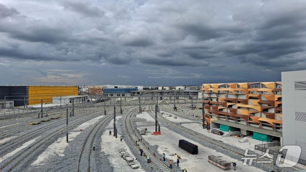 본문 이미지 -  싱가포르 차량기지 T301 현장 전경&#40;GS건설 제공&#41; 