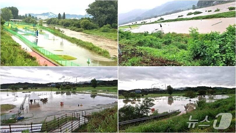 본문 이미지 - 지난 16~19일 집중호우로 침수된 충북도내 파크골프장 모습(독자제공, 재판매 및 DB금지) /뉴스1  