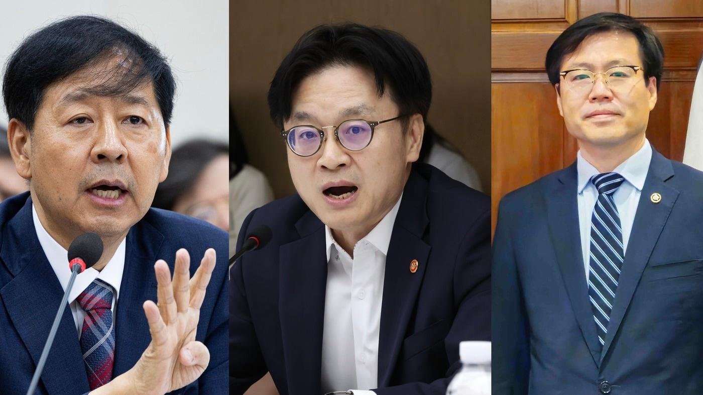 사진 왼쪽부터 구윤철 부총리겸 기획재정부 장관, 김정관 산업통상자원부 장관, 여한구 산업부 통상교섭본부장 ⓒ News1 