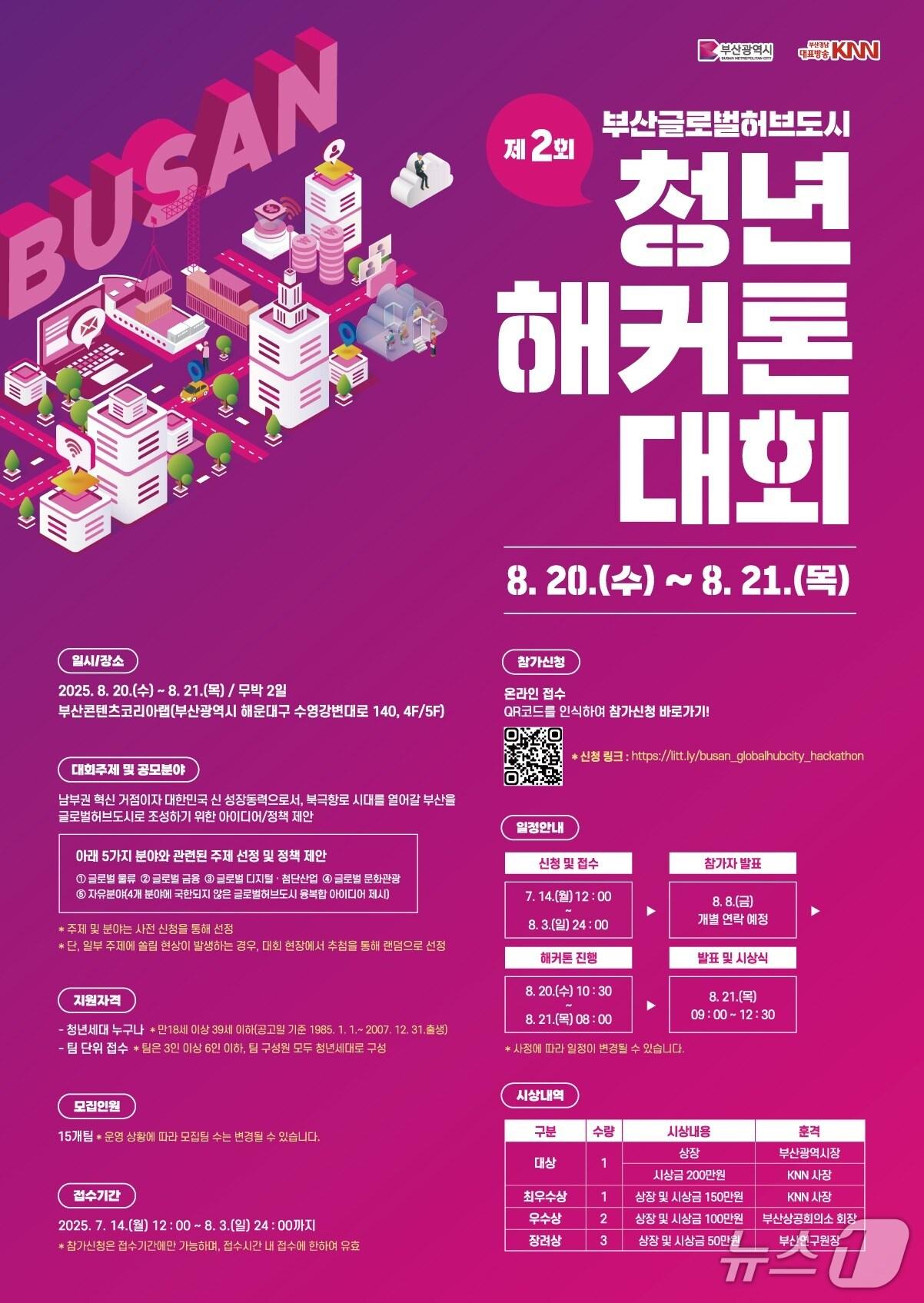 본문 이미지 - 제2회 부산글로벌허브도시 청년 해커톤 대회 포스터.&#40;부산시 제공. 재판매 및 DB 금지&#41;