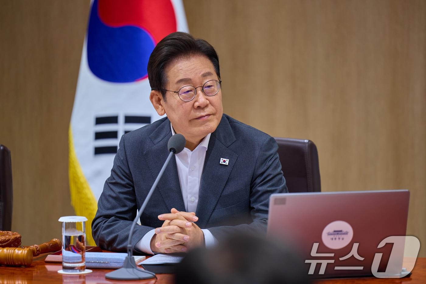 이재명 대통령이 22일 서울 용산 대통령실 청사에서 열린 국무회의를 주재하고 있다. (대통령실 제공. 재판매 및 DB 금지) 2025.7.22/뉴스1 ⓒ News1 허경 기자
