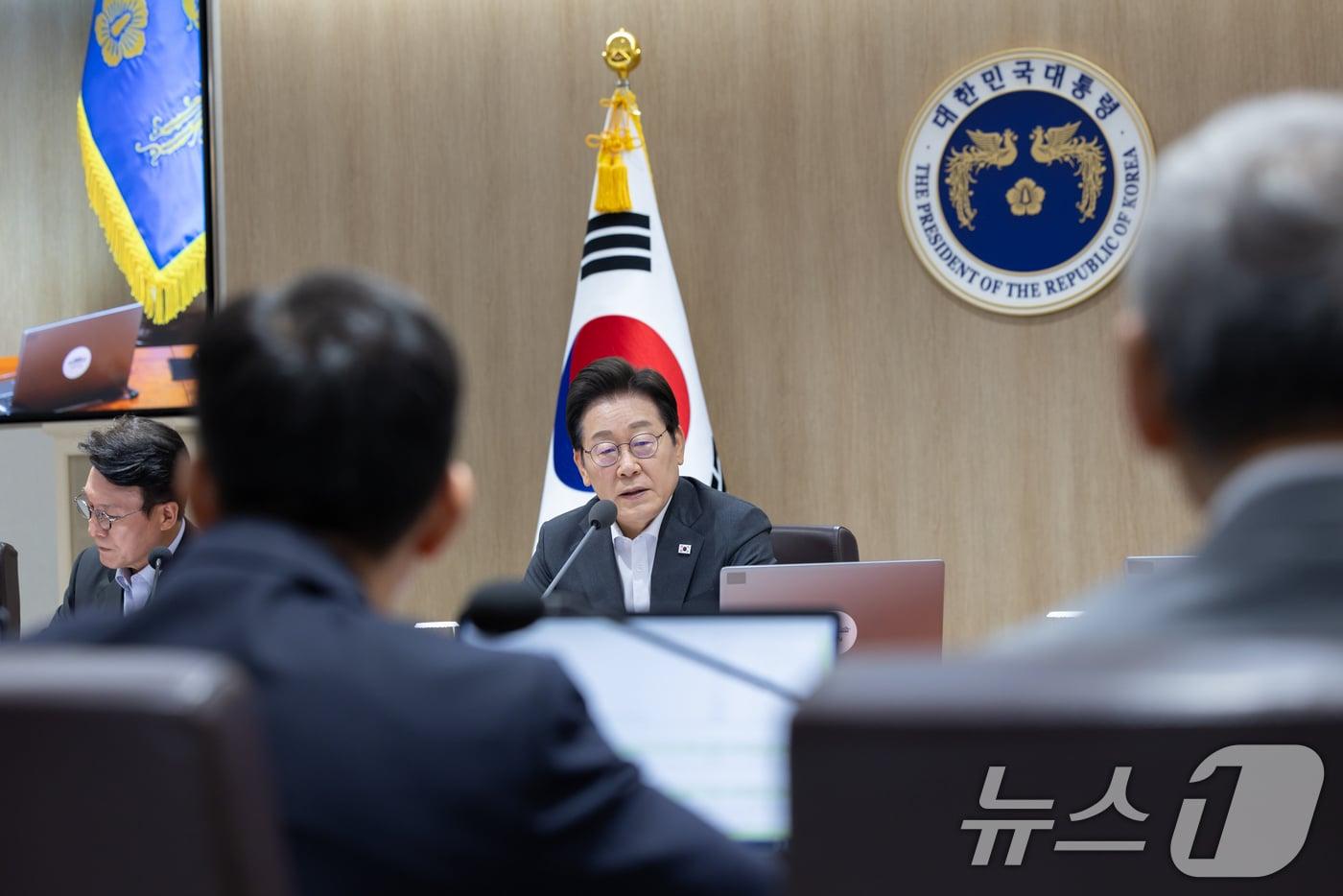 이재명 대통령이 22일 서울 용산 대통령실 청사에서 열린 국무회의에서 발언하고 있다. (대통령실 제공. 재판매 및 DB 금지) 2025.7.22/뉴스1 ⓒ News1 허경 기자