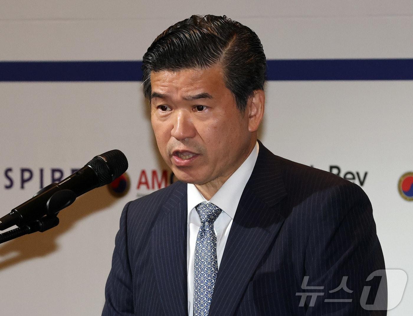 본문 이미지 - 제임스 김 암참 회장. 2025.7.22/뉴스1 ⓒ News1 청사사진기자단