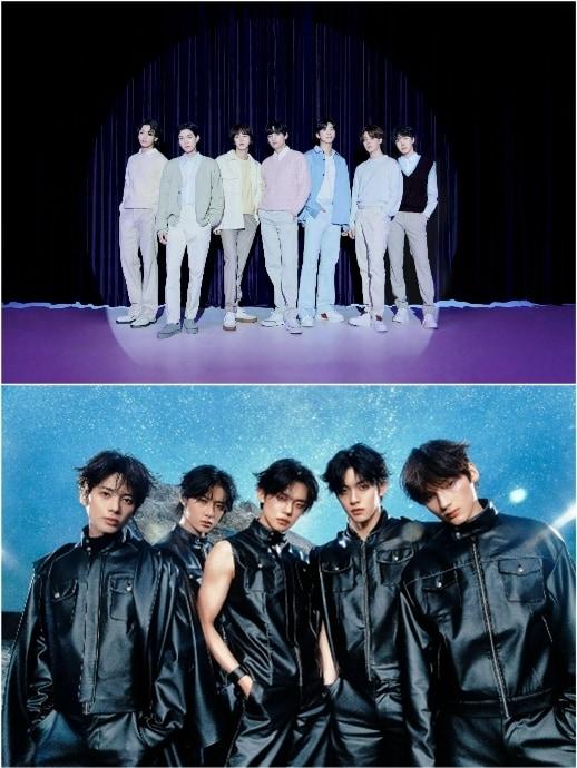 본문 이미지 - 방탄소년단(위쪽)과 투모로우바이투게더