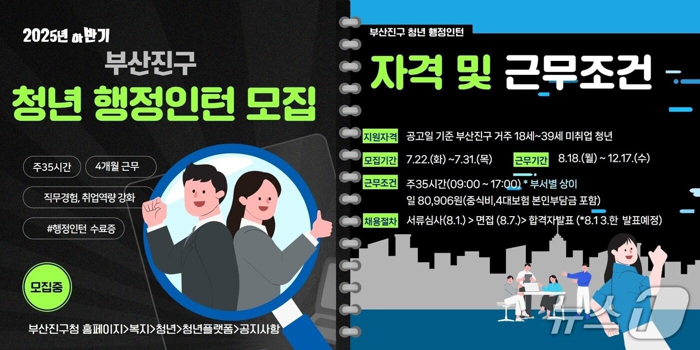 부산 부산진구 청년 행정인턴 사업 참여자 모집 안내 포스터.(부산진구 제공. 재판매 및 DB 금지)