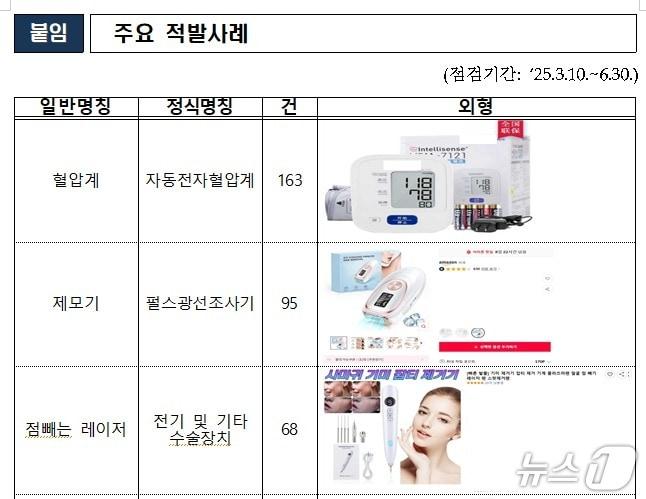 본문 이미지 - 주요 적발사례&#40;식품의약품안전처 제공&#41;