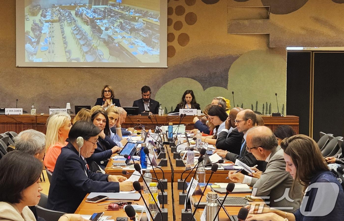 스위스 제네바 유엔 사무국에서 22일(현지 시각) '인권을 위한 지방정부'를 주제로 국제인권회의가 열리고 있다.(광주시 제공. 재판매 및 DB 금지) 